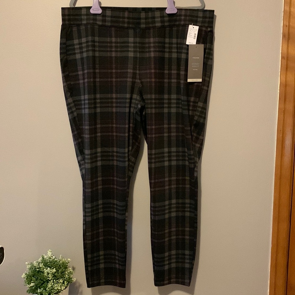 NWT Maurices Skinny Ankle plaid pant